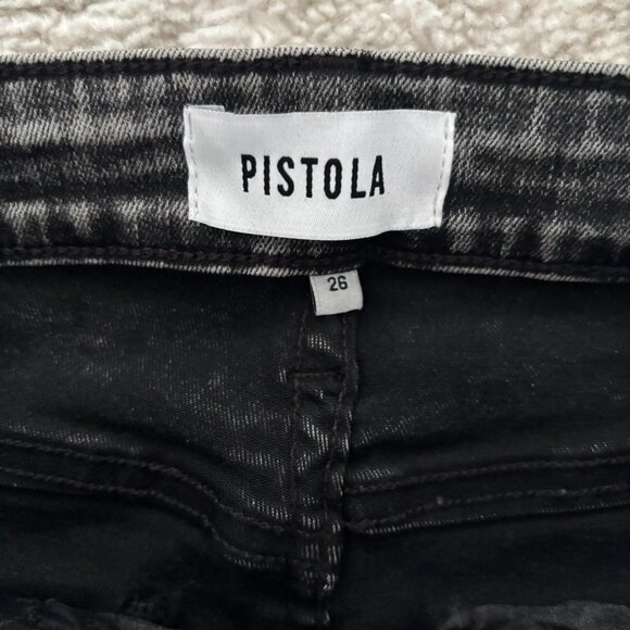 Pistola Jeans Women’s 26 Skinny Button Fly Black Washed Inseam 27" NEW - Picture 4 of 4